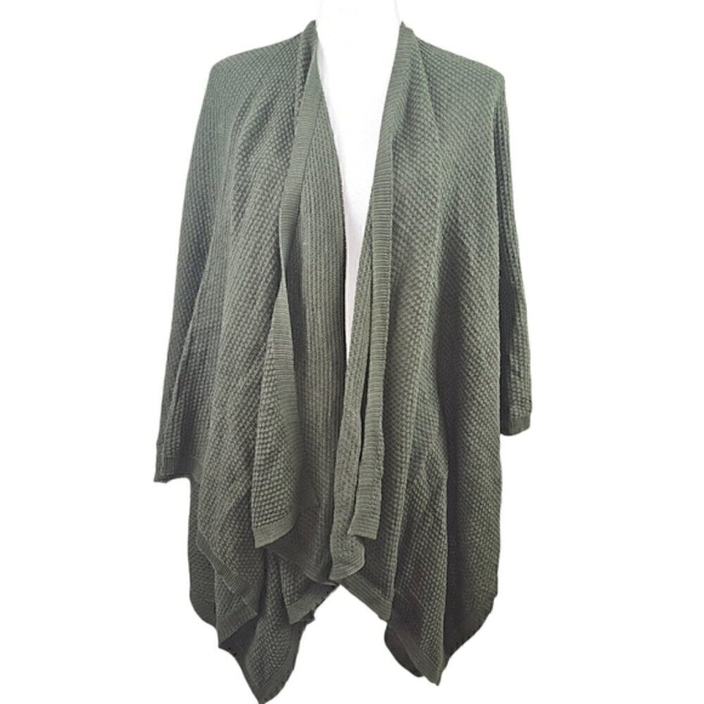 J. Jill Pure Jill Cotton Waffle Knit Open Front Cardigan in OSFM NWOT
